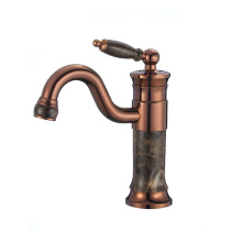 Luxury vintage color bronce batidora de agua toque cubierta de cuenca montada en la cubierta para baño para baño